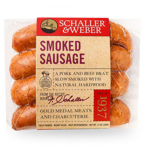 SMOKED SAUSAGE. SCHALLER & WEBER. 12 OZ.