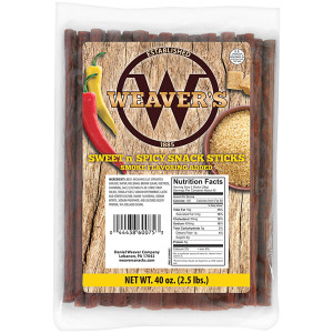 Weaver's Beef Sticks. Sweet & Spicy. 40 oz.