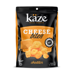 KAZE CHEESE BITES. CHEDDAR. 1.5 OZ