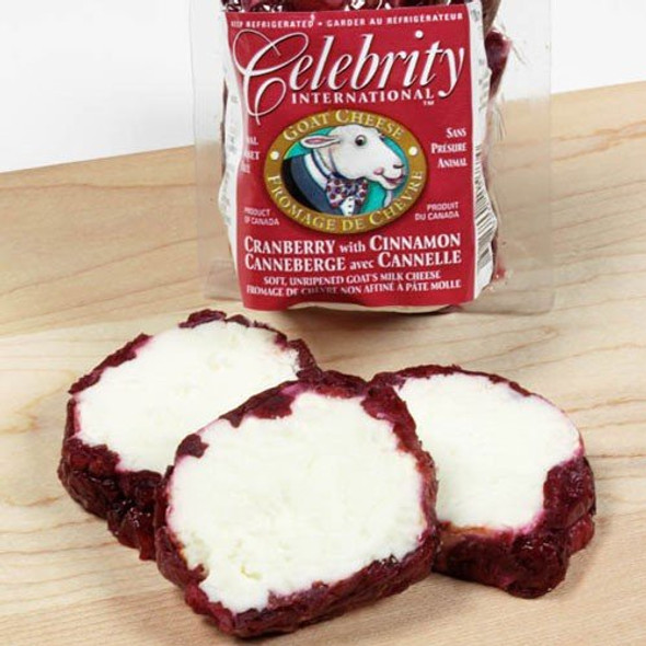 GOAT CHEVRE WITH CRANBERRIES AND CINNAMON BY CELEBRITY. 10.5 OZ.