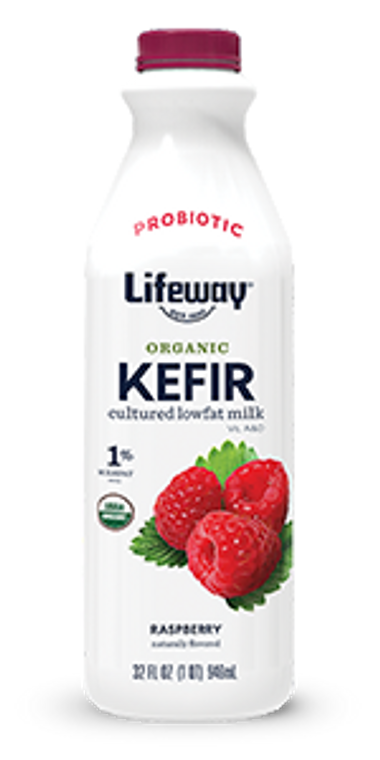 Organic Raspberry Low Fat Kefir, Lifeway, 32 oz