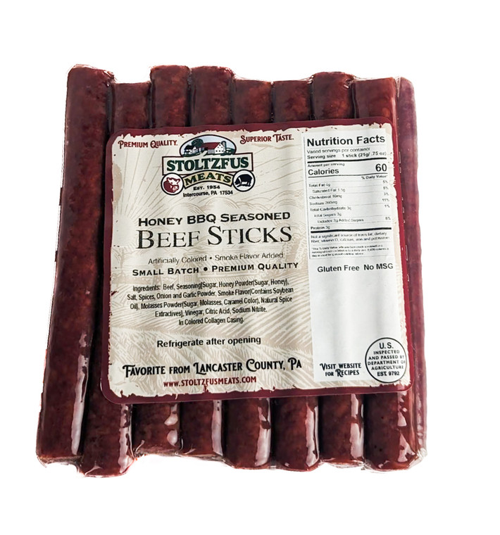 Stoltzfus Meats - Beef Sticks - Honey BBQ Seasoned - Front View