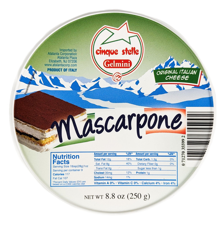 Cinque Stelle Gelmini - Mascarpone 8.8 oz - Front View