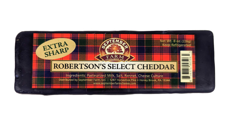 September Farm - Robertson's Select Cheddar 8 oz - Front View