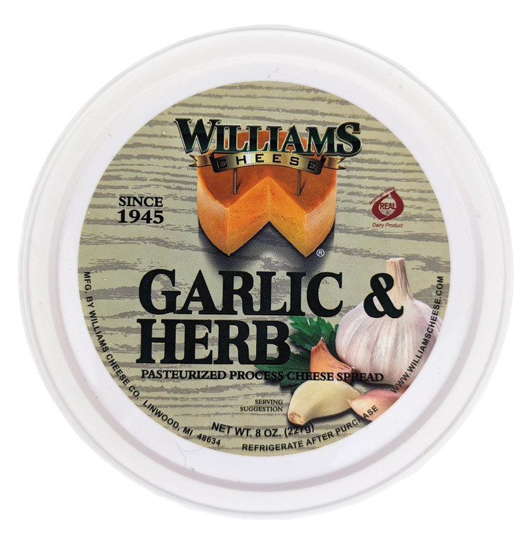 Williams Cheese - Garlic and Herb 8 oz - Front View