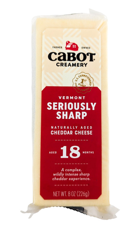 Cabot Creamery - Vermont Seriously Sharp Aged Cheddar 8 oz - Front View