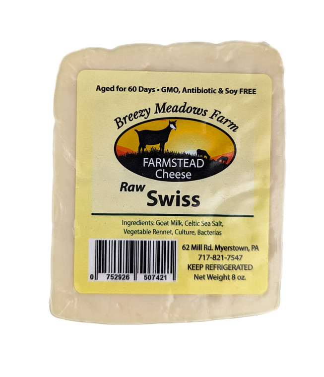 Breezy Meadows Farm - Raw Swiss Goat Cheese 8 oz - Front View