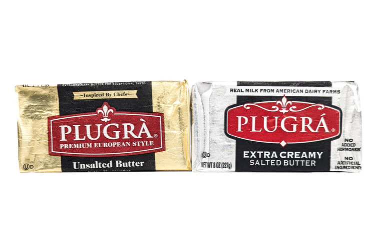Plugra - Unsalted and Salted Butter Pack 8 oz - Front View