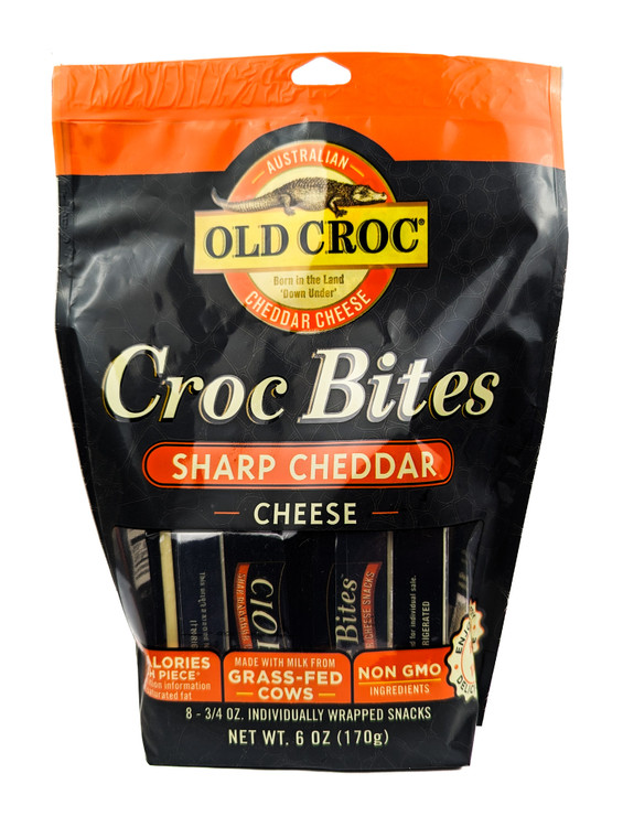 Old Croc - Croc Bites Sharp Cheddar 6 oz - Front View