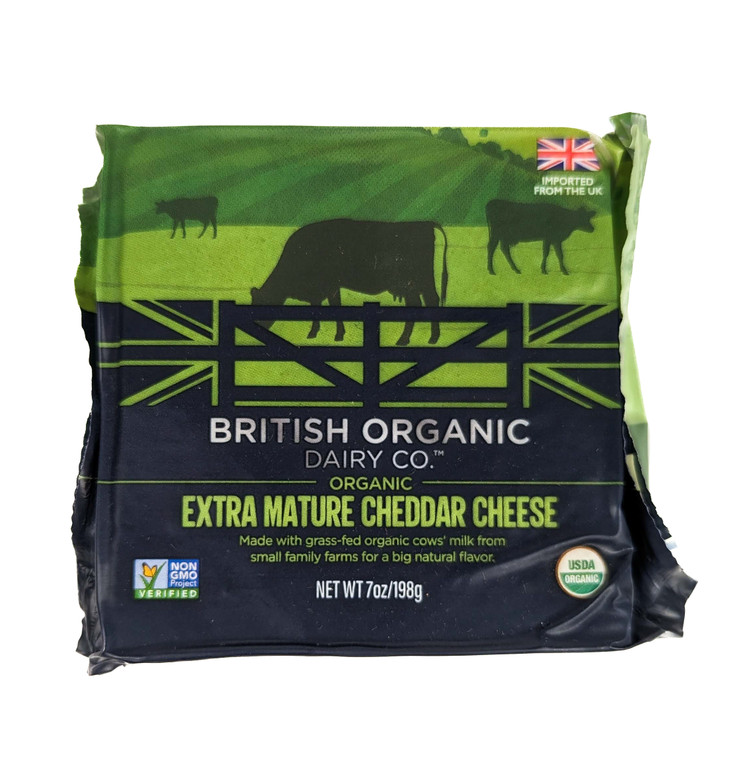 British Organic Dairy Co. - Extra Mature Cheddar Cheese 7 oz - Front View