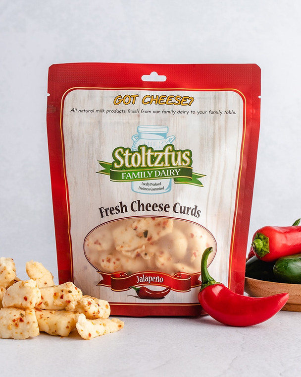Stoltzfus Dairy - Fresh Cheese Curds with Jalapeno  8 oz