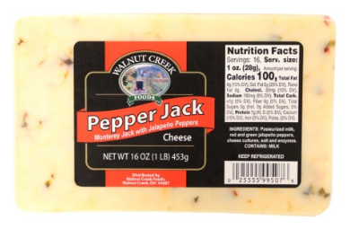 Walnut Creek Pepper Jack Cheese Bars (16 oz)