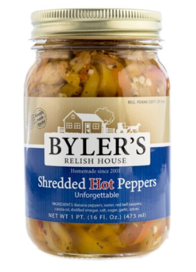 Byler’s Relish House Shredded Hot Peppers – 1 Pint