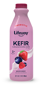 Mixed Berry Low Fat Kefir, Lifeway, 32 oz
