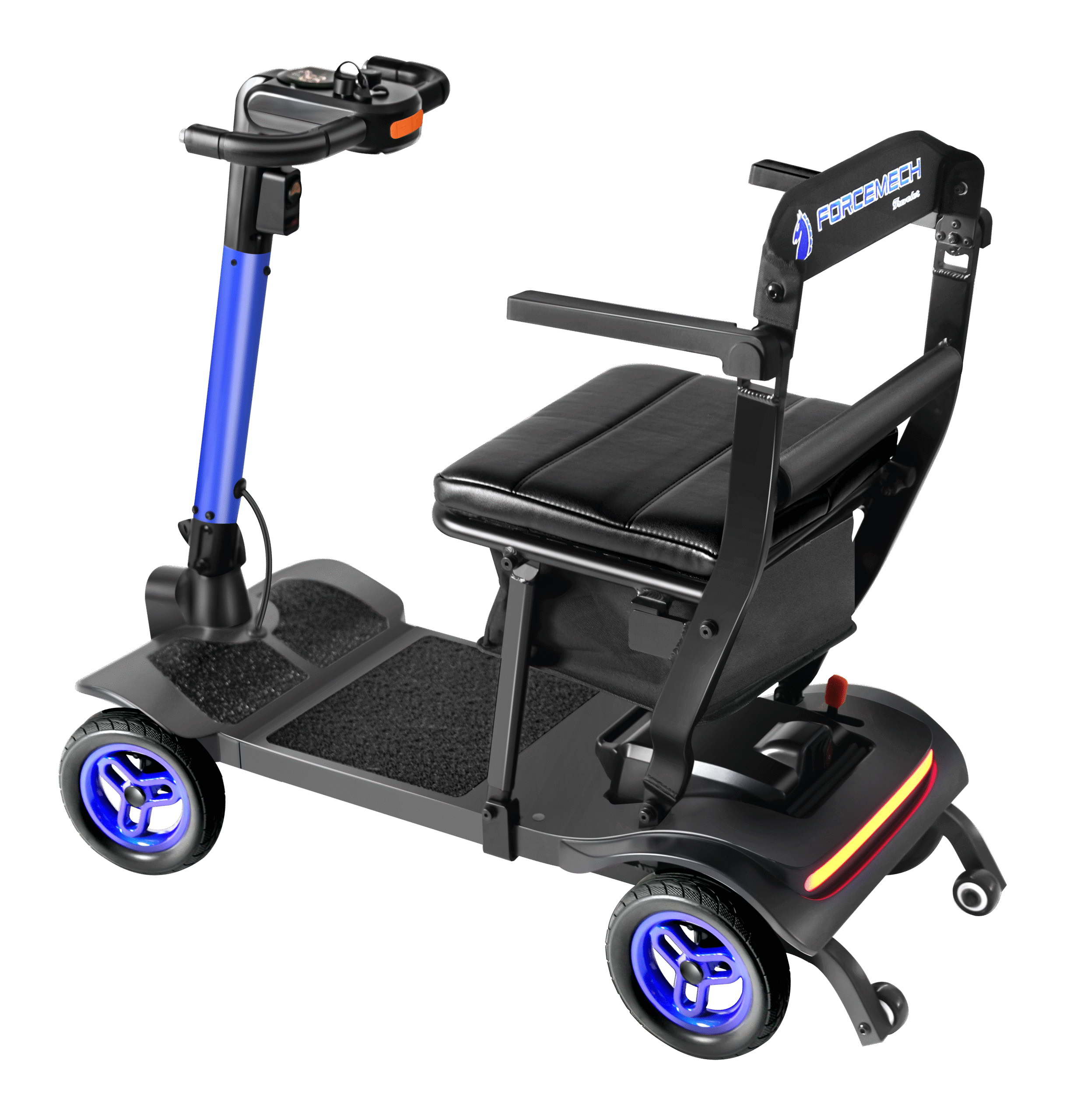 Forcemech Traveler scooter folded for transport