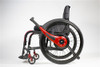 The Wijit Wheelchair Lever Driving and Braking System_Installed_on_Wheelchair_Red