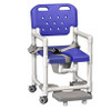 Elite Shower Chair Commode with Slideout Footrest and Safety Belt Blue
