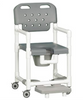 Elite Shower Chair Commode with Slideout Footrest Gray