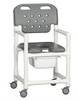 Economy Shower Chair Commode Soft Seat - Slant Gray