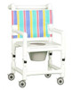 Pediatric Adjustable Height Shower Chair Commode with Flat Seat