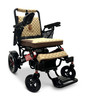 MAJESTIC IQ-7000 Auto Folding Remote Controlled Electric Wheelchair Black & Red Frame Coffee Textile