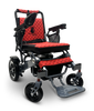 MAJESTIC IQ-7000 Auto Folding Remote Controlled Electric Wheelchair Silver Frame Red Textile