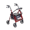 Duet Rollator and Transport Chair Burgundy Rollator Design