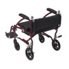 Fly-Lite Aluminum Transport Chair Backrest Burgundy Frame