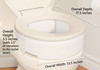 AquaSense Toilet Seat Riser with Hinge Dimensions