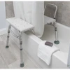 Splash Defense Transfer Bench Shower Curtain Closing