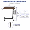 Medline Fold-Flat Overbed Table Dimensions