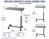 Medline Composite H-Base Overbed Table Dimensions