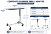 Composite Overbed Table, Non-Tilt Dimensions