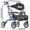Excursion XWD Rollator Dimensions