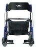 Lumex Hybrid LX Rollator Transport Chair Blue with Footrest