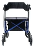 Lumex Hybrid LX Rollator Transport Chair Blue Back View
