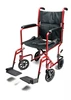 Everest & Jennings Lightweight Aluminum Transport Chair Red