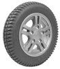 14x3" Quantum Drive Wheel Assembly Dark Grey Tread Silver Hub