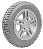 14x3" Quantum Drive Wheel Assembly Grey Tread Silver Hub