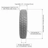 3.00-8" (14x3") All Weather Pneumatic Tire Dimensions