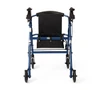 Medline Basic Aluminum Rollator Blue Back View