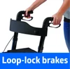 Medline Contemporary-Style Rollator Loop-lock Brakes