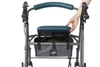 Medline Basic Steel Rollator with Microban Teal Upholstery Seat