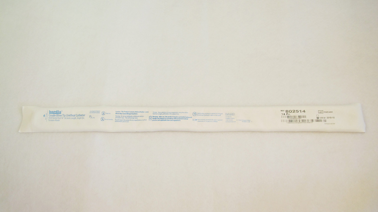 Bardia Red Rubber Urethral Catheter, Coude - 16th