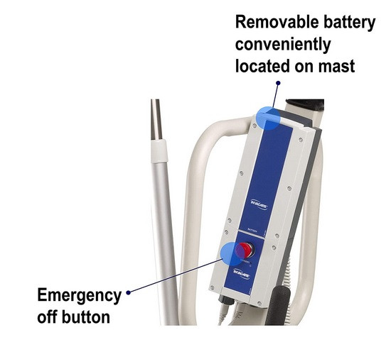 Invacare Reliant 450 Product Battery and Emergency Button Living Spinal
