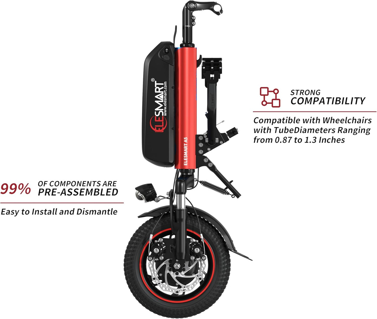 ELESMART A5 Electric Handcycle Attachment | Living Spinal