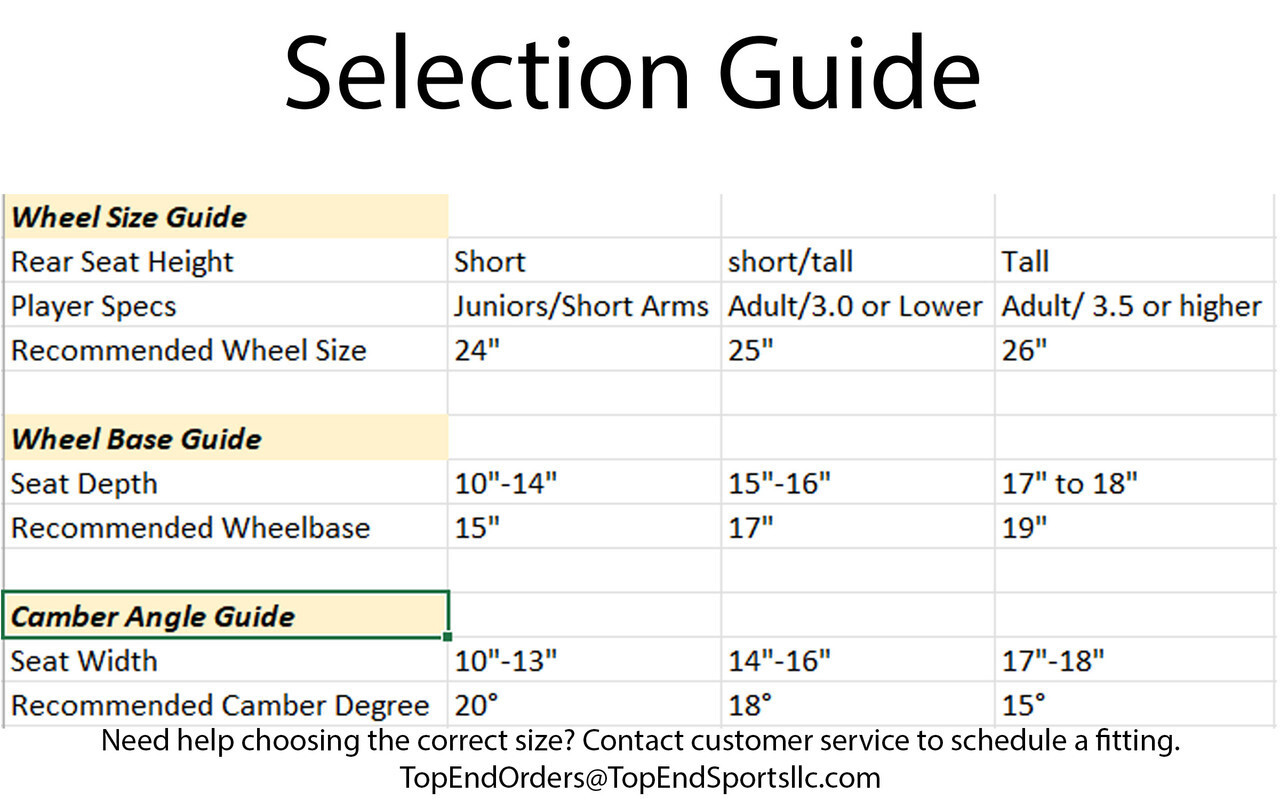 Paul Schulte 7000 Basketball Wheelchair Selection Guide  Paul Schulte 7000 Basketball Wheelchair Selection Guide
