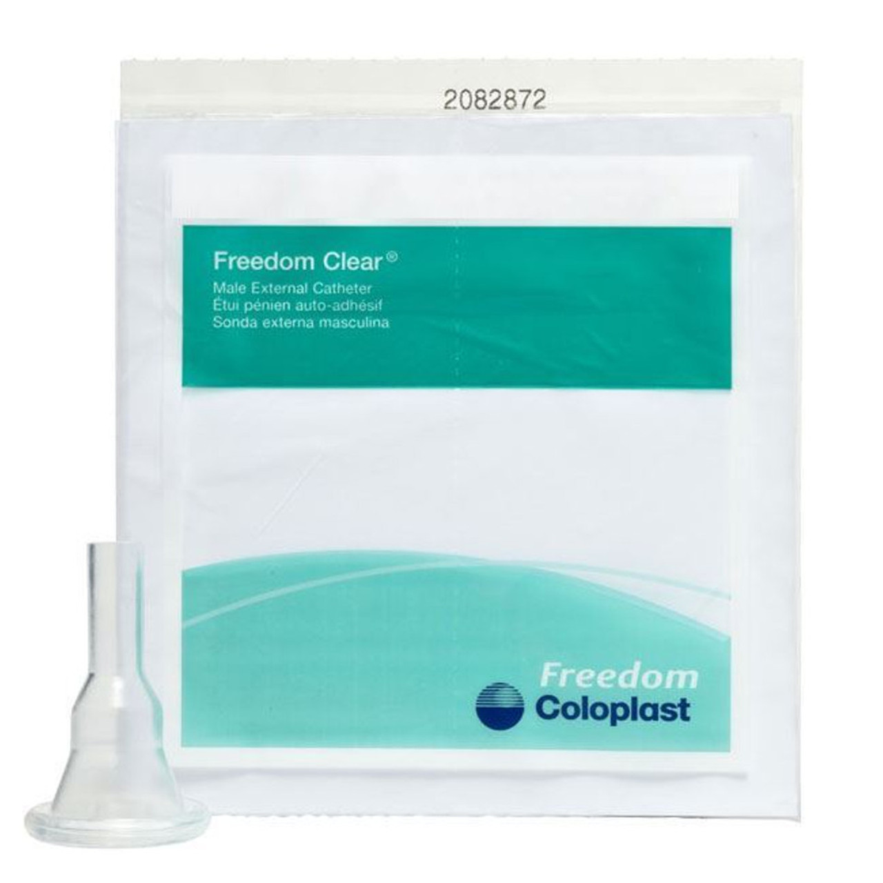 Freedom Clear Sport Sheath Male External Catheter by Coloplast Packaging