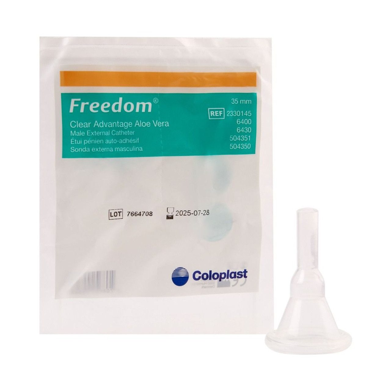 Freedom Clear Advantage® Male External Catheter by Coloplast Product Packaging