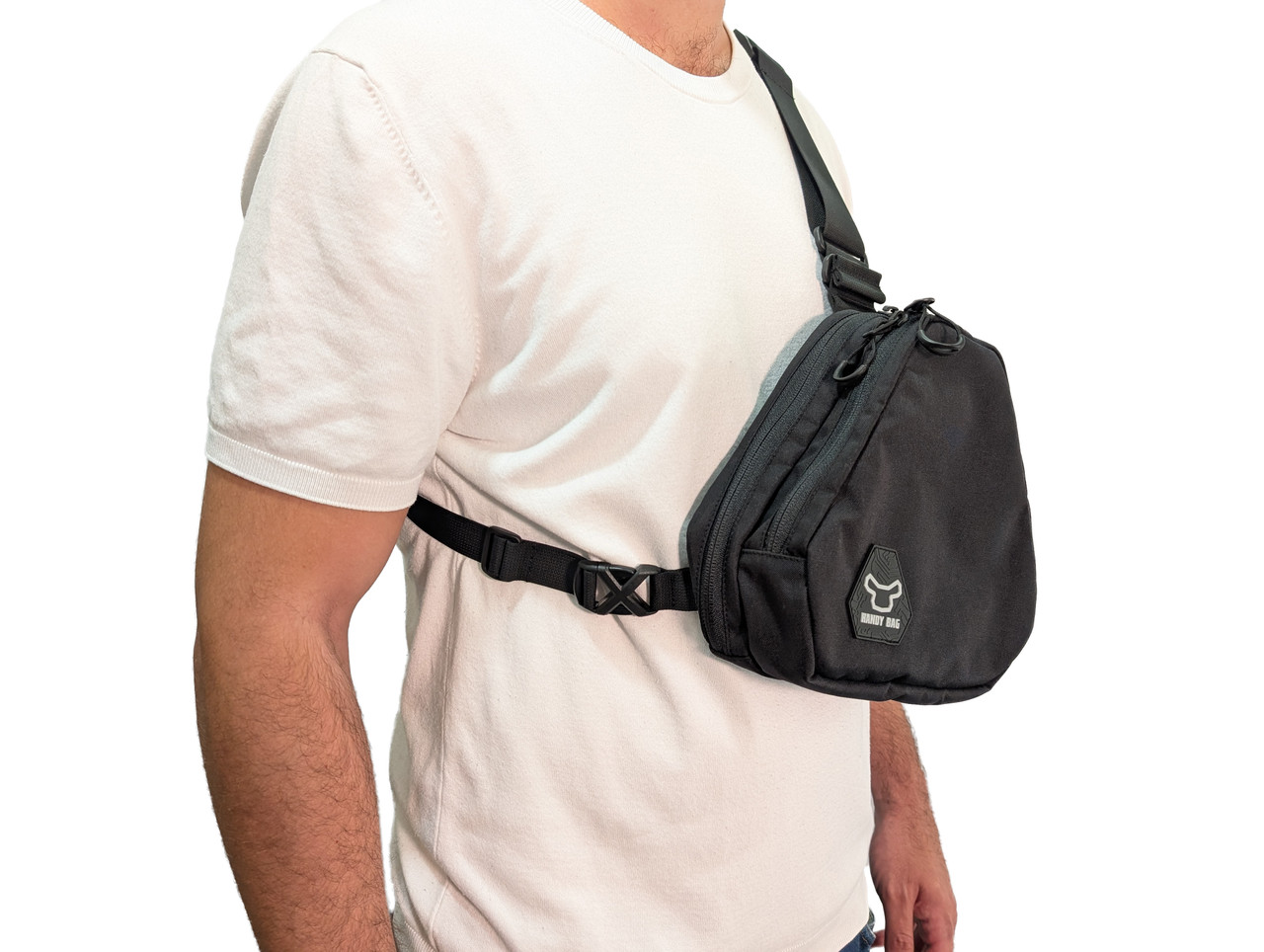 Urban Handgun Bag, by Handy Bag - Large - On the Body Sideview